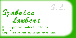 szabolcs lambert business card